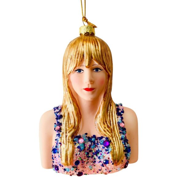 Taylor Ornament By Cody Foster Sequin Dress 4.5” High - Picture 1 of 6